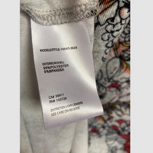 Tribal Floral Lightweight Gray Red Sweatshirt Size S / P - Picture 5 of 5